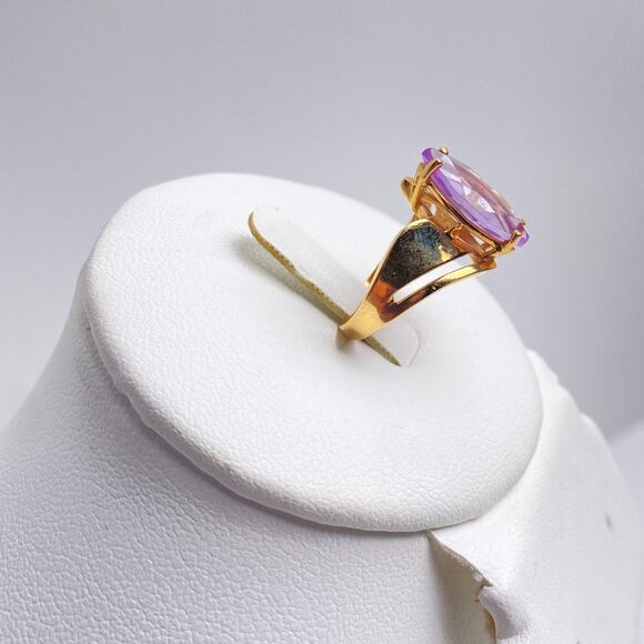10K Yellow Gold Lavender Quartz Marquise Ring | Size 5 - Picture 5 of 16